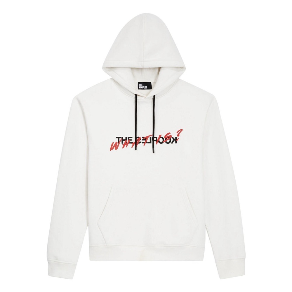 The Kooples Paris Ecru Graphic Hoodie Cotton Fleece Size FR2/US Med NEW